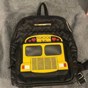 Betsey Johnson Black and Yellow School Bus Backpack